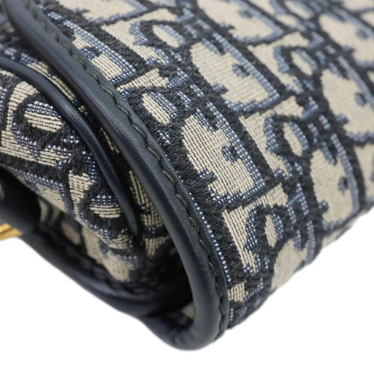 CHRISTIAN DIOR Bobby Medium Oblique Jacquard Canvas Crossbody Bag Navy Blue - Image 6