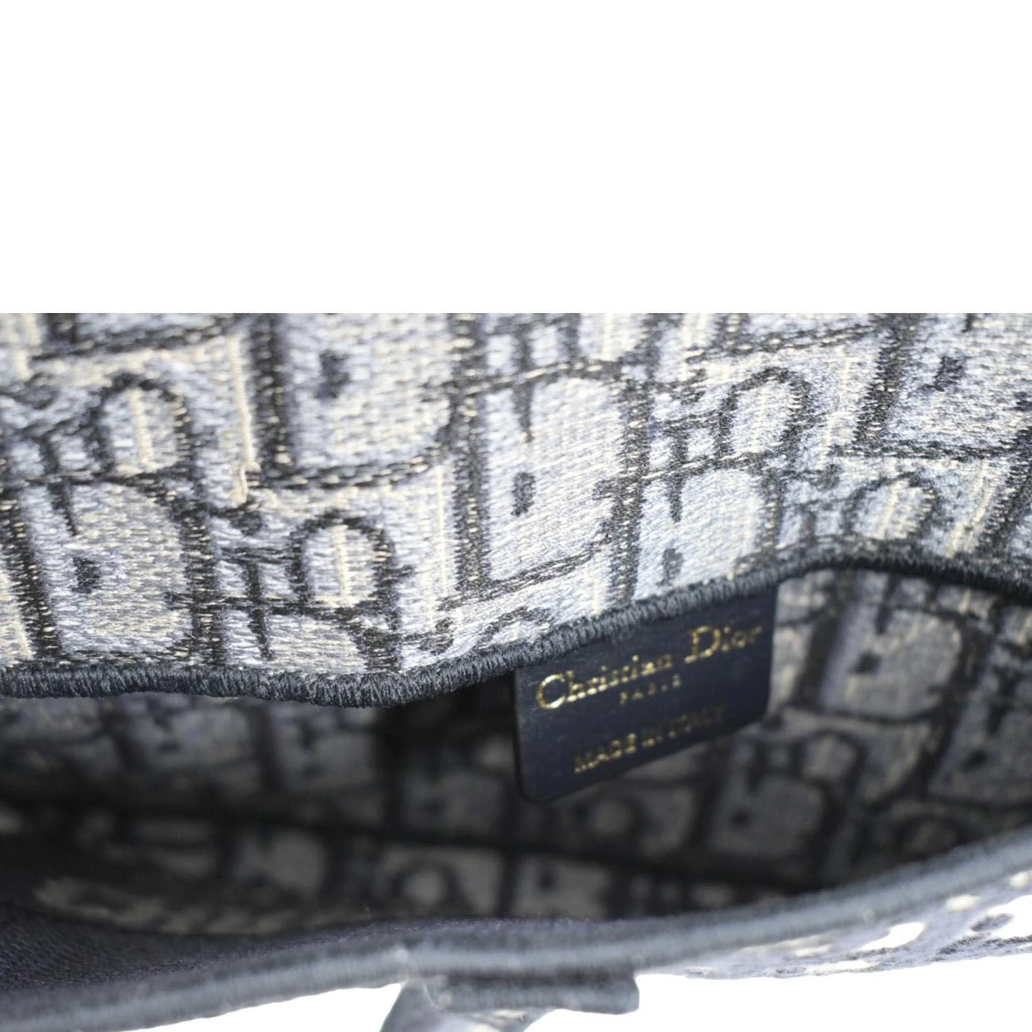 CHRISTIAN DIOR Saddle Oblique Canvas Belt Bag Navy Blue - Image 11