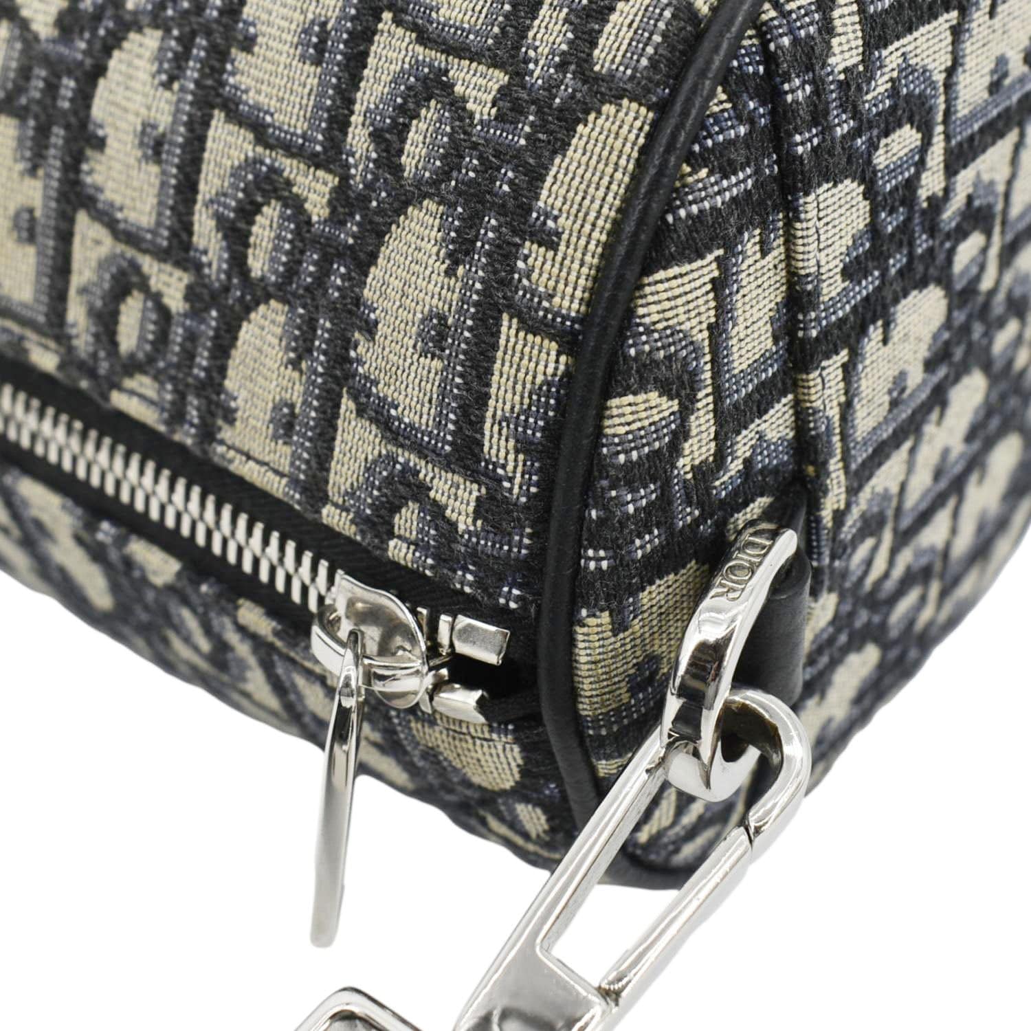 CHRISTIAN DIOR Roller Oblique Canvas Messenger Bag Navy Blue - Image 7