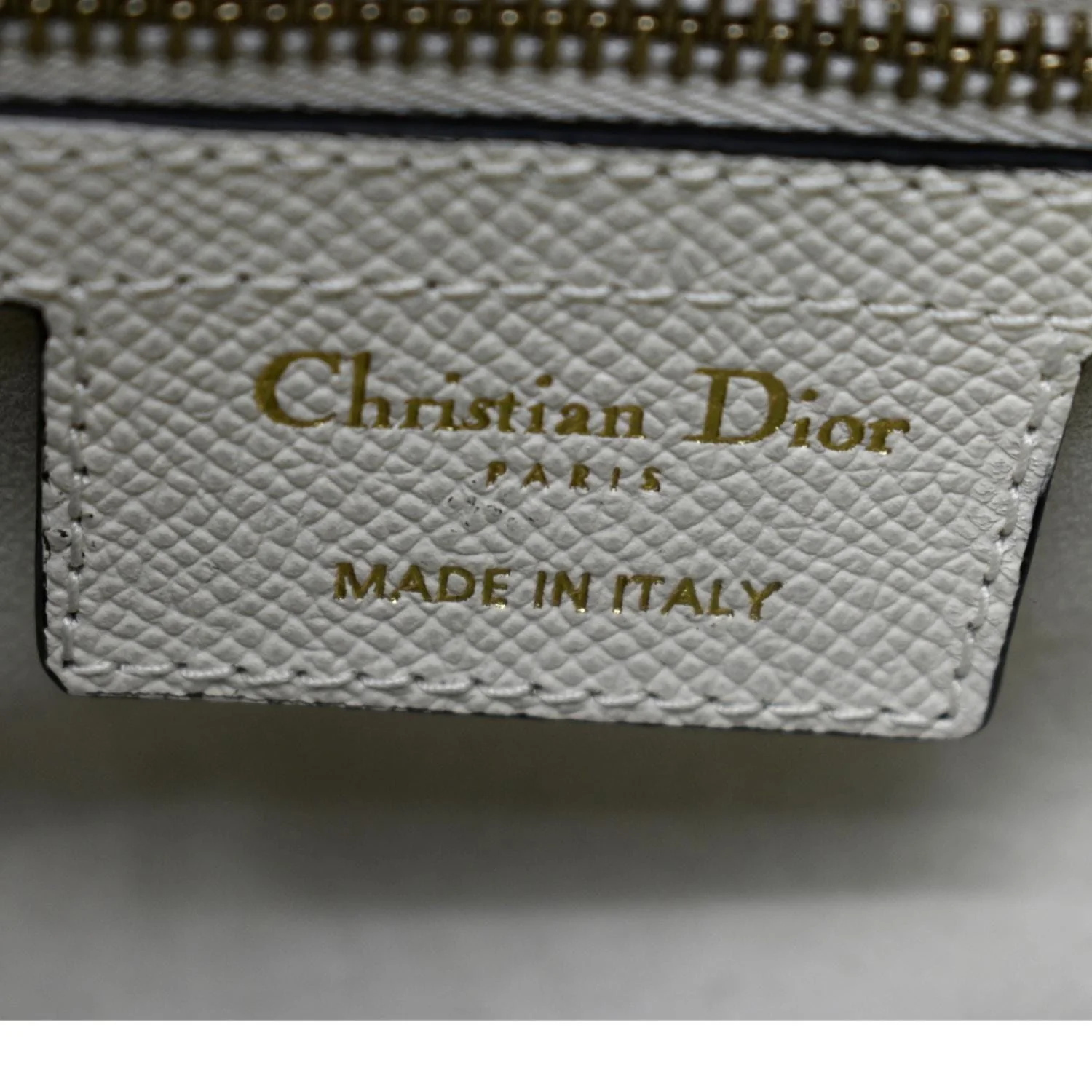 CHRISTIAN DIOR Saddle Grained Calfskin Leather Shoulder Bag Ivory - Image 11
