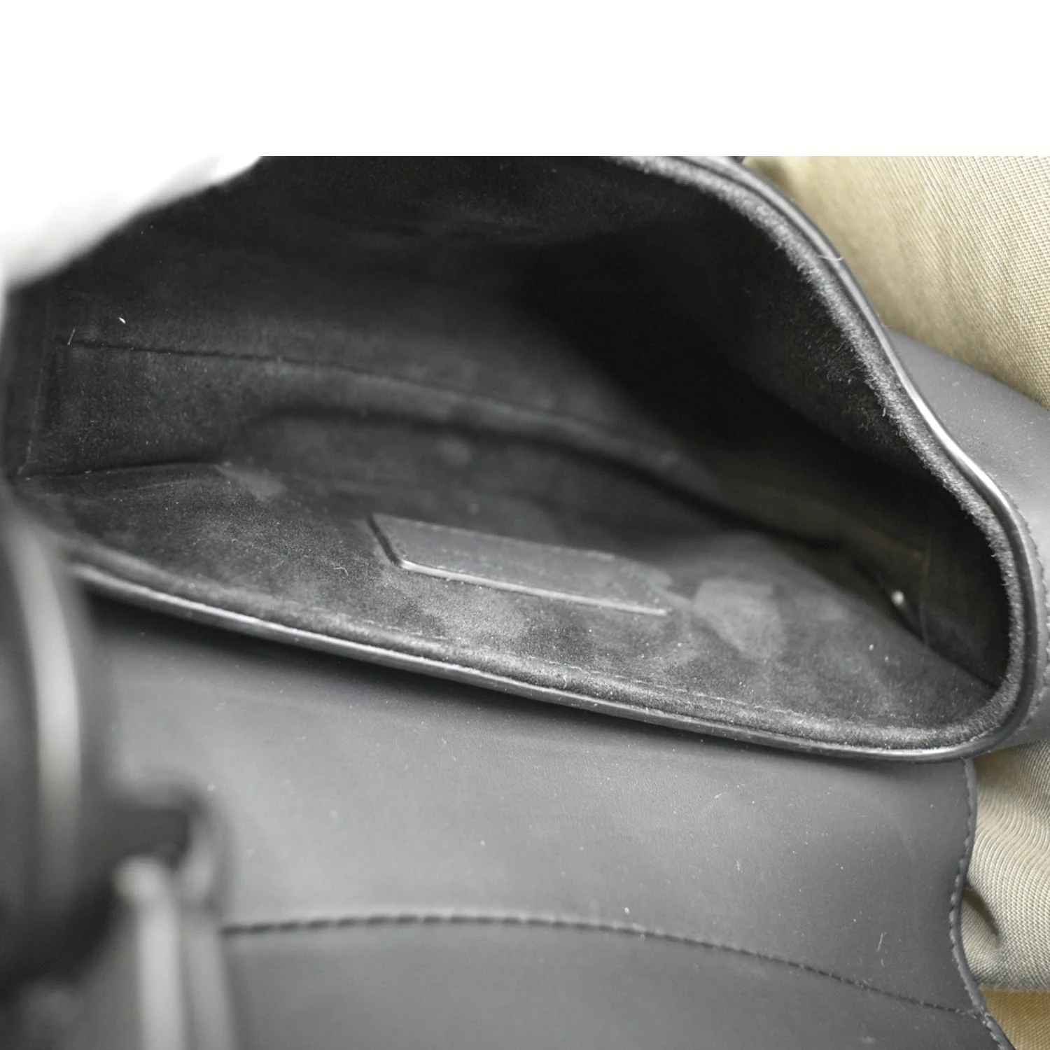 CHRISTIAN DIOR Saddle Calfskin Leather Satchel Bag Black - Image 11