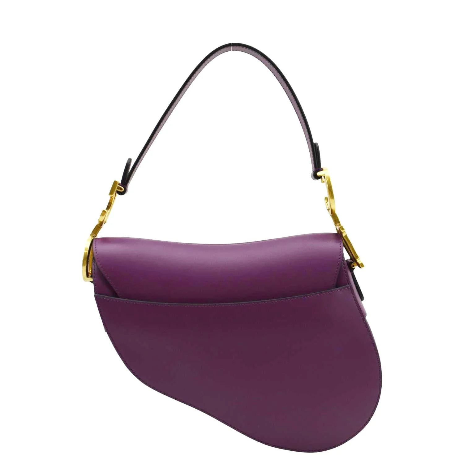 CHRISTIAN DIOR Saddle Leather Satchel Bag Mulberry - Image 4