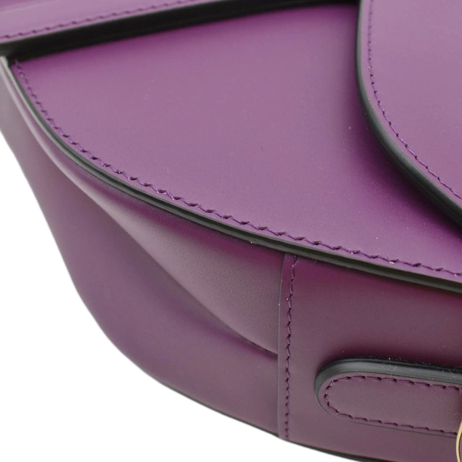 CHRISTIAN DIOR Saddle Leather Satchel Bag Mulberry - Image 8