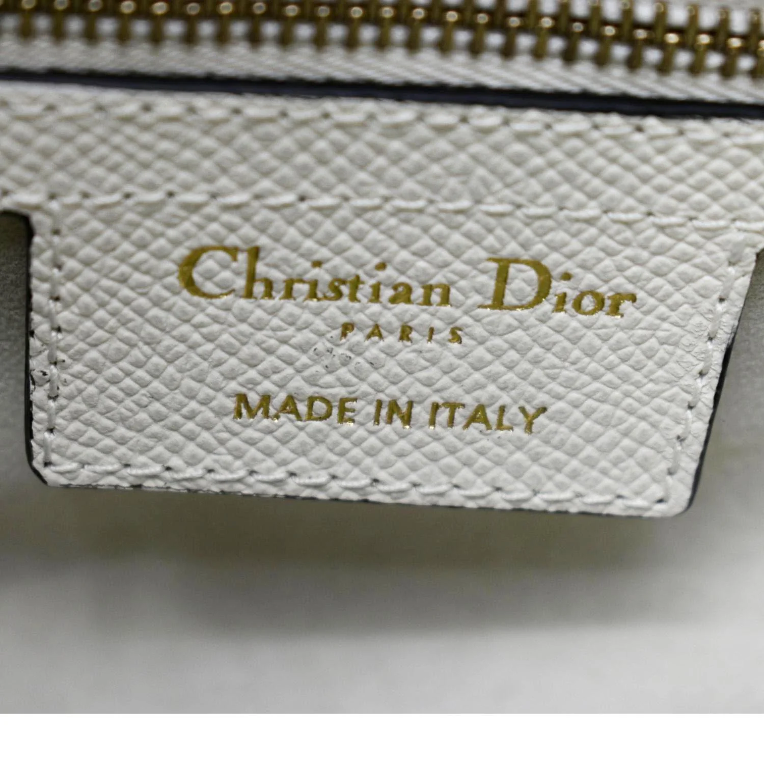 CHRISTIAN DIOR Saddle Grained Calfskin Leather Shoulder Bag Ivory - Image 11