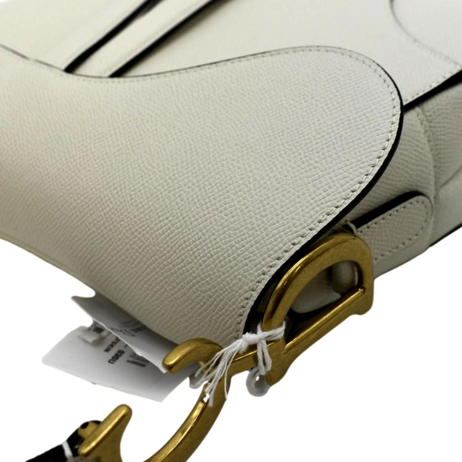 CHRISTIAN DIOR Saddle Grained Calfskin Leather Shoulder Bag Beige - Image 6