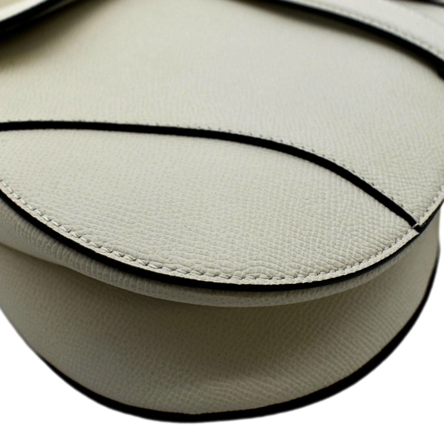 CHRISTIAN DIOR Saddle Grained Calfskin Leather Shoulder Bag Beige - Image 8