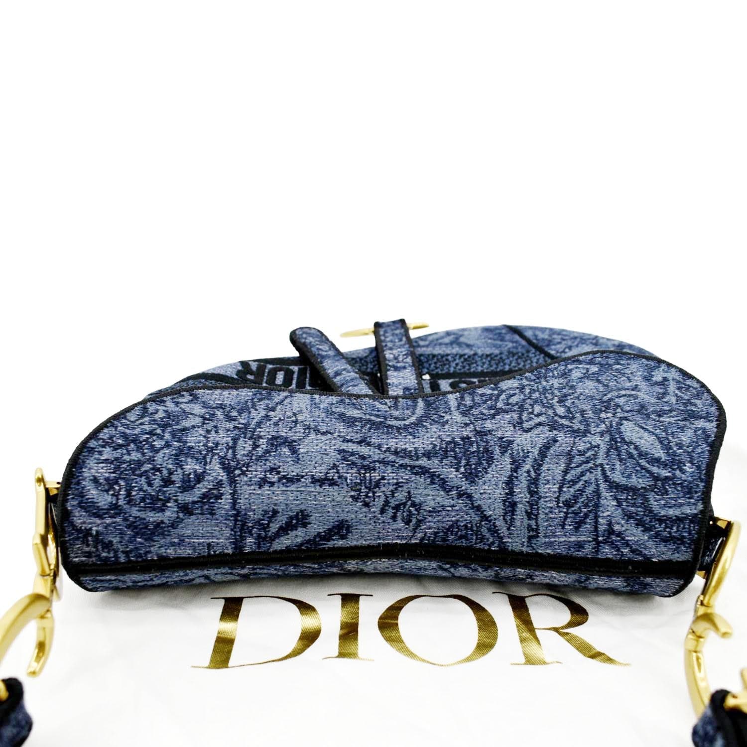 CHRISTIAN DIOR Saddle Denim Shoulder Bag Blue - Image 4