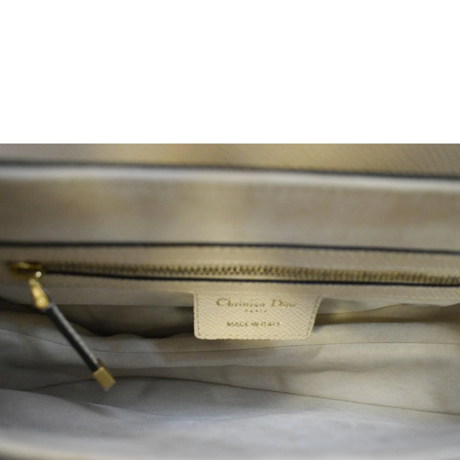 CHRISTIAN DIOR Saddle Grained Calfskin Leather Satchel Shoulder Bag Caramel Beige - Image 12