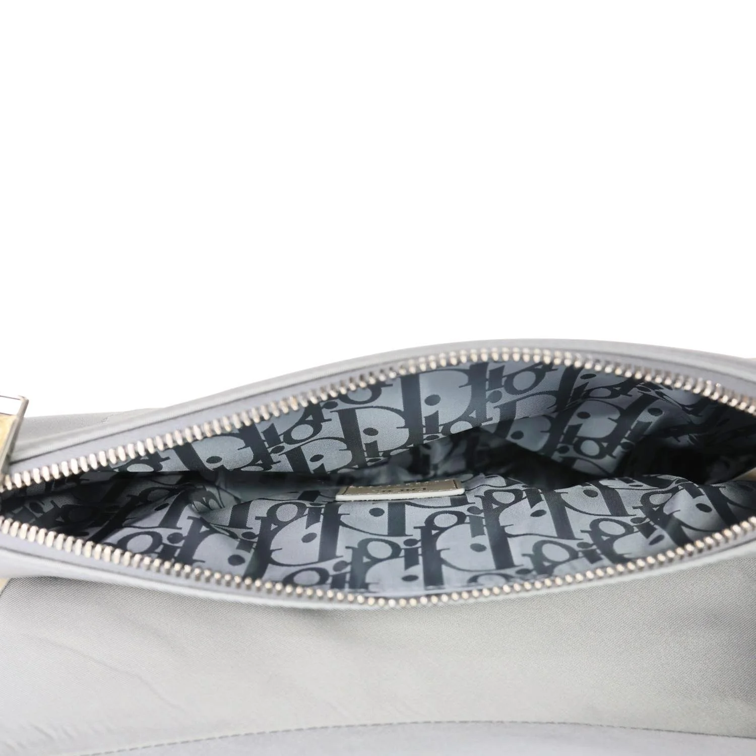 CHRISTIAN DIOR Saddle Nylon Rubber Crossbody Bag Grey - Image 12
