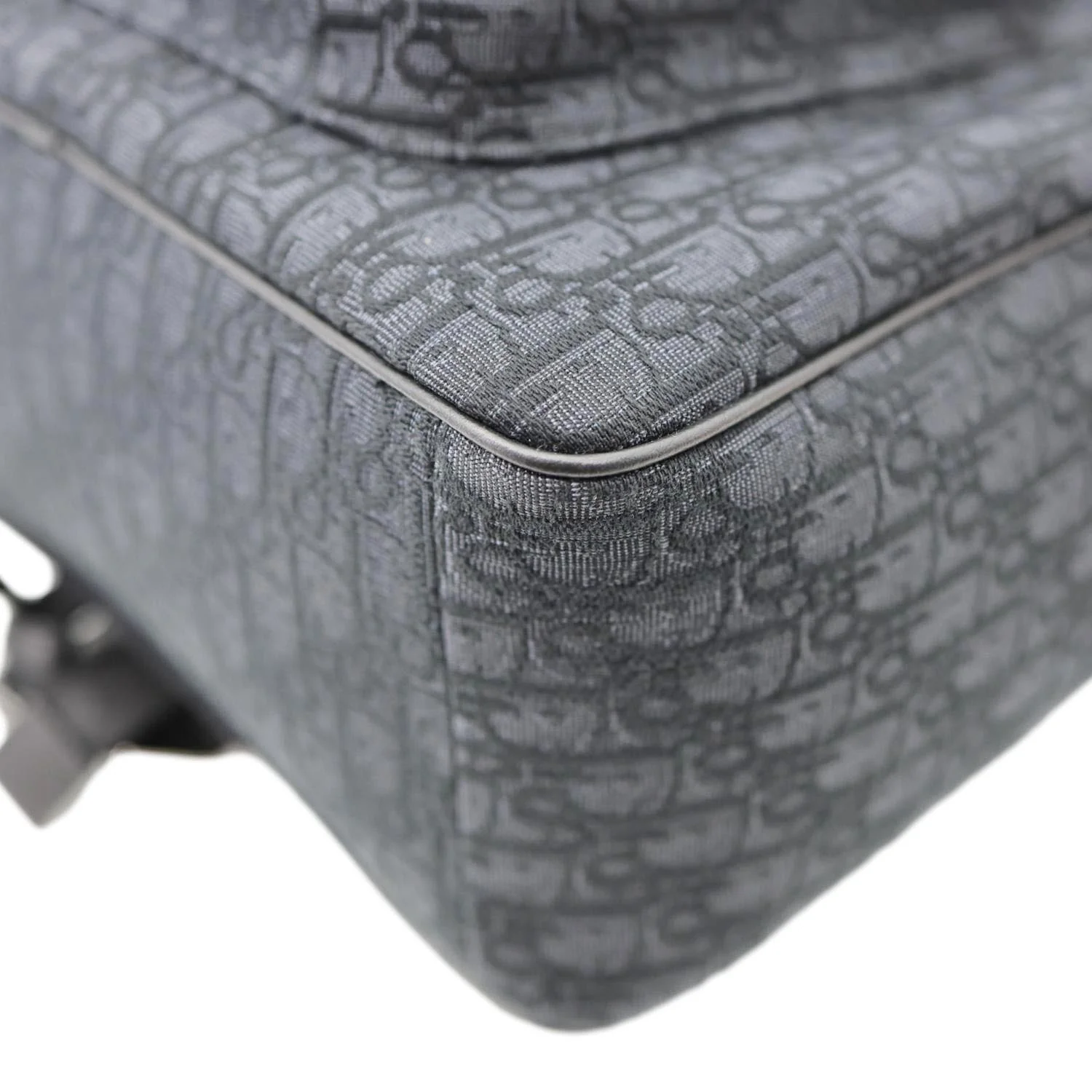 CHRISTIAN DIOR Saddle Oblique Jacquard Canvas Zip Backpack Black - Image 8