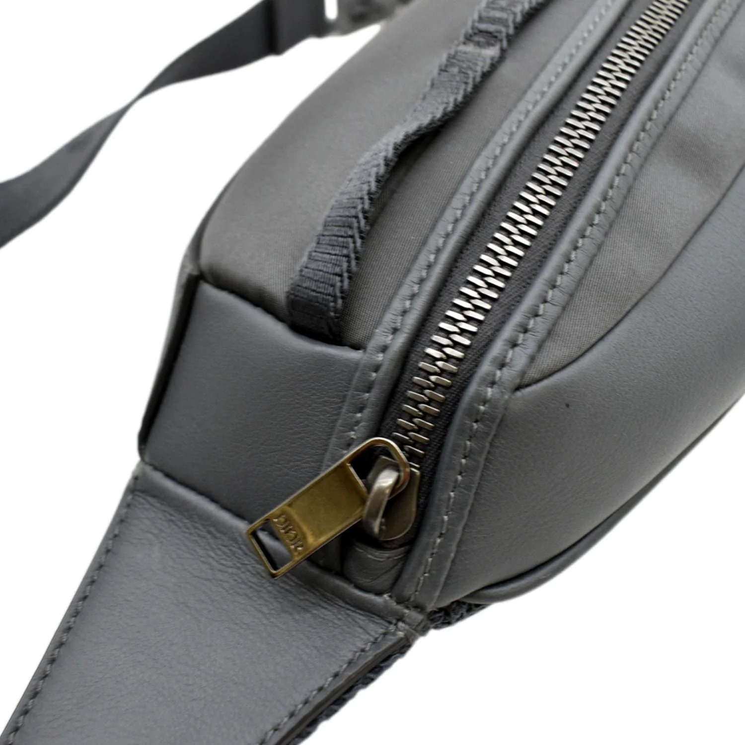 CHRISTIAN DIOR Scarab Calfskin Leather Crossbody Bag Grey - Image 4