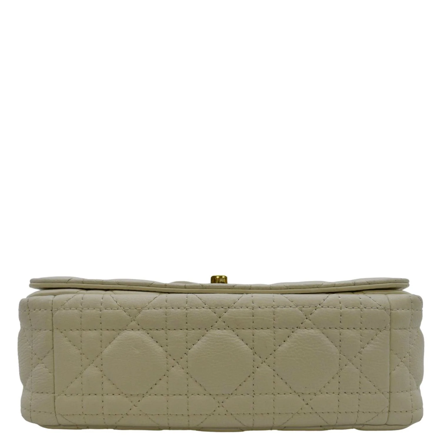 CHRISTIAN DIOR Caro Small Supple Cannage Calfskin Leather Shoulder Bag Ivory - Image 10