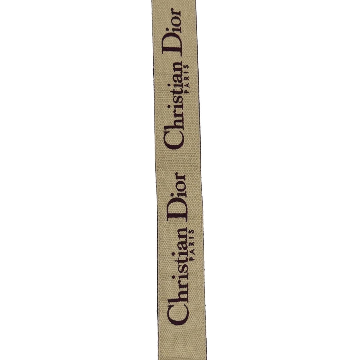 CHRISTIAN DIOR Embroidered Canvas Shoulder Strap Burgundy - Image 10