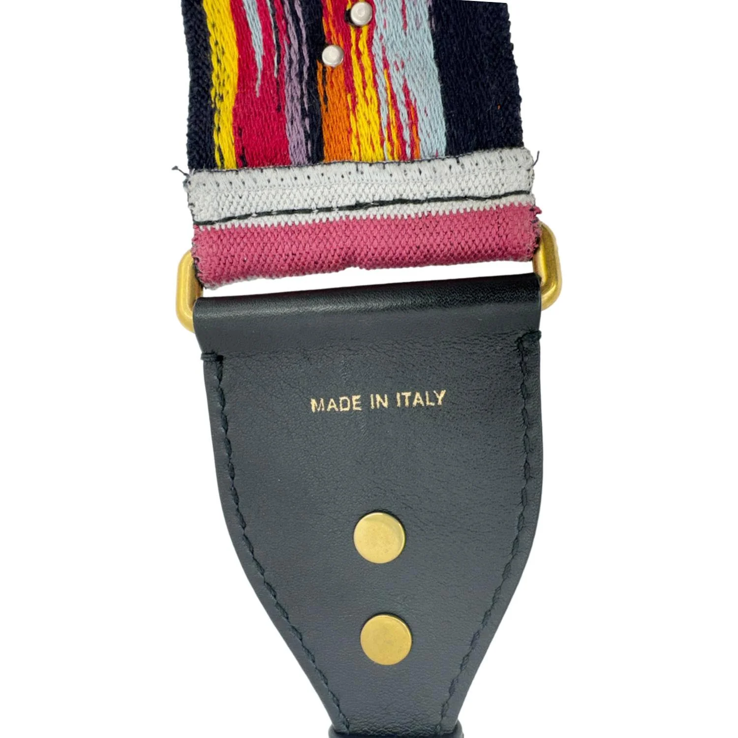 CHRISTIAN DIOR Studded Embroidered Canvas Shoulder Strap Rainbow - Image 14