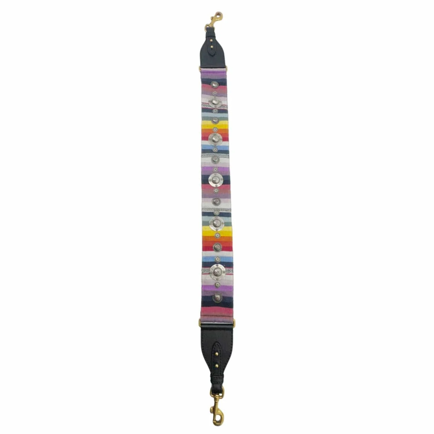 CHRISTIAN DIOR Studded Embroidered Canvas Shoulder Strap Rainbow - Image 9