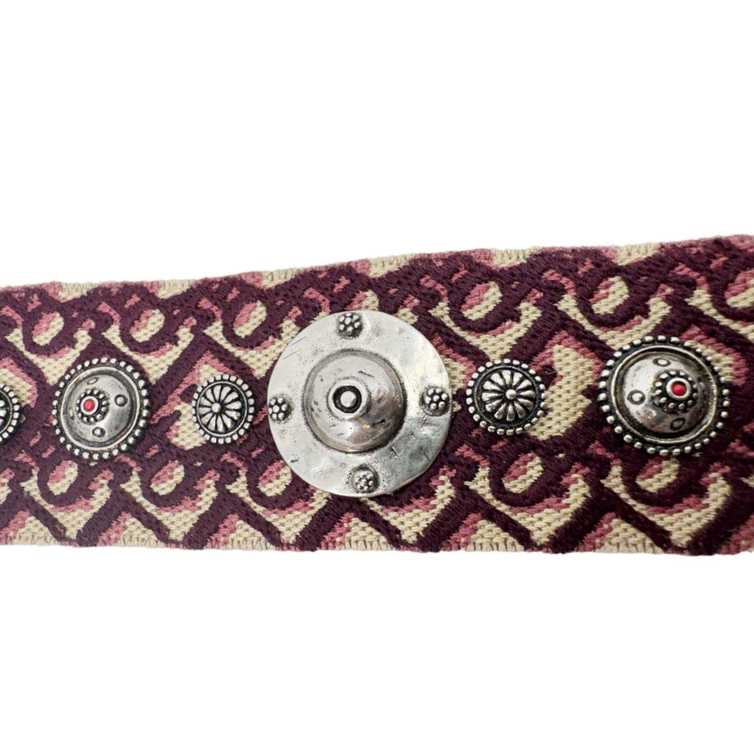 CHRISTIAN DIOR Studded Oblique Canvas Strap Burgundy - Image 8