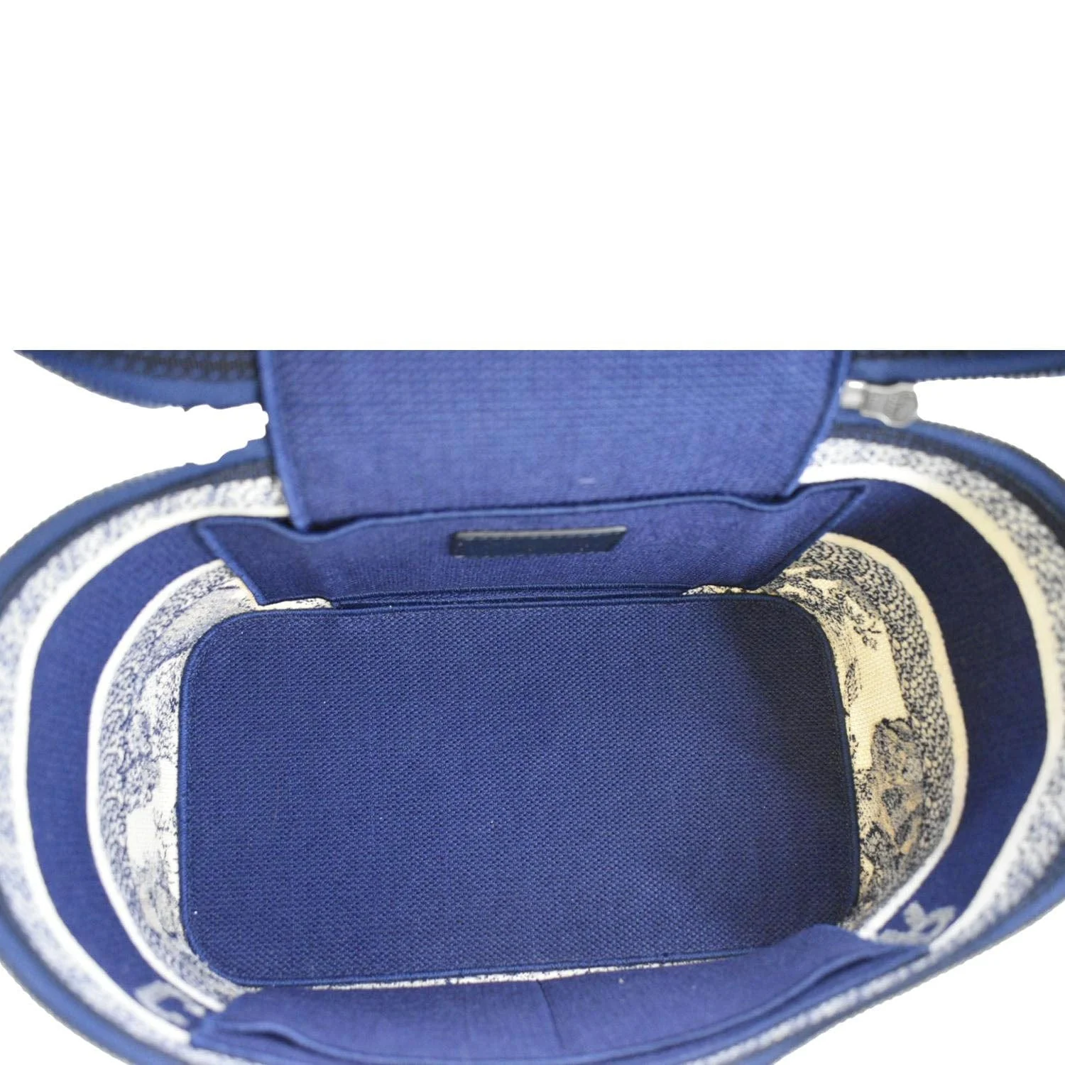 CHRISTIAN DIOR Travel Oblique Embroidery Canvas Vanity Case Blue - Image 11