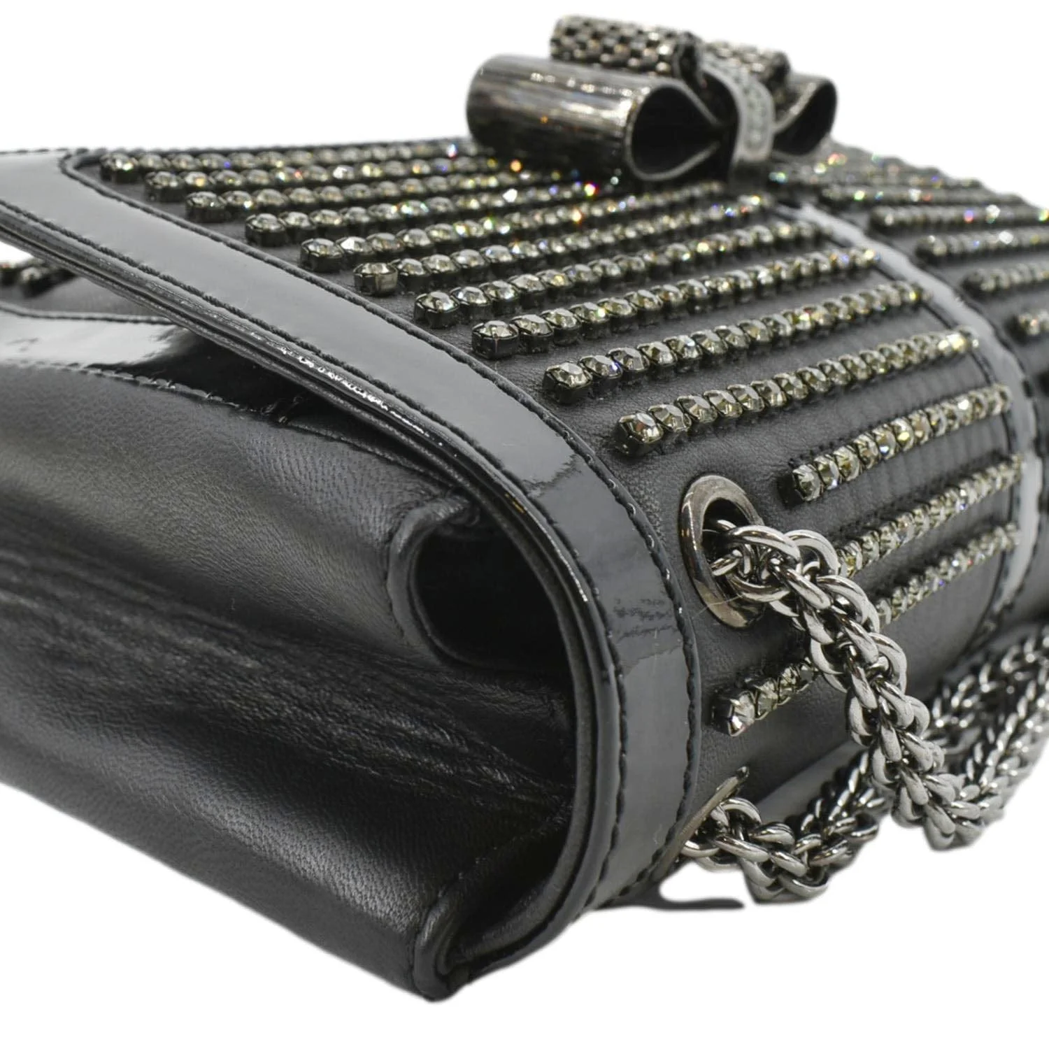 CHRISTIAN LOUBOUTIN Charity Studded Leather Shoulder Bag Black - Image 7