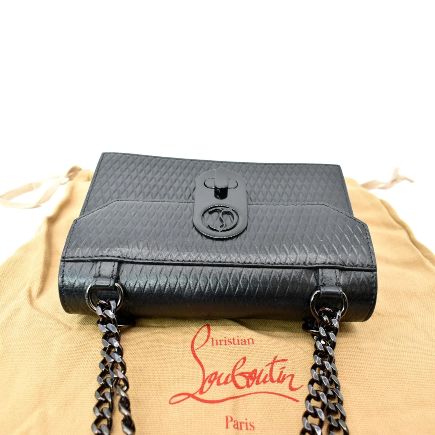 CHRISTIAN LOUBOUTIN Women Elisa Mini Leather Shoulder Bag Black - Image 4