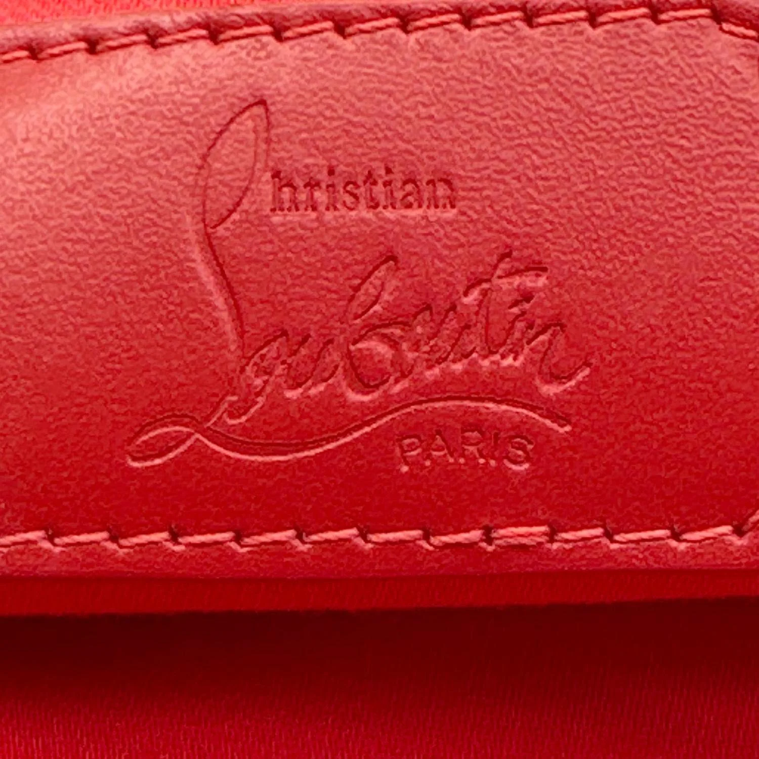 CHRISTIAN LOUBOUTIN Loubilab Spikes Empire Calfskin Leather Clutch Crossbody Bag Blue - Image 11