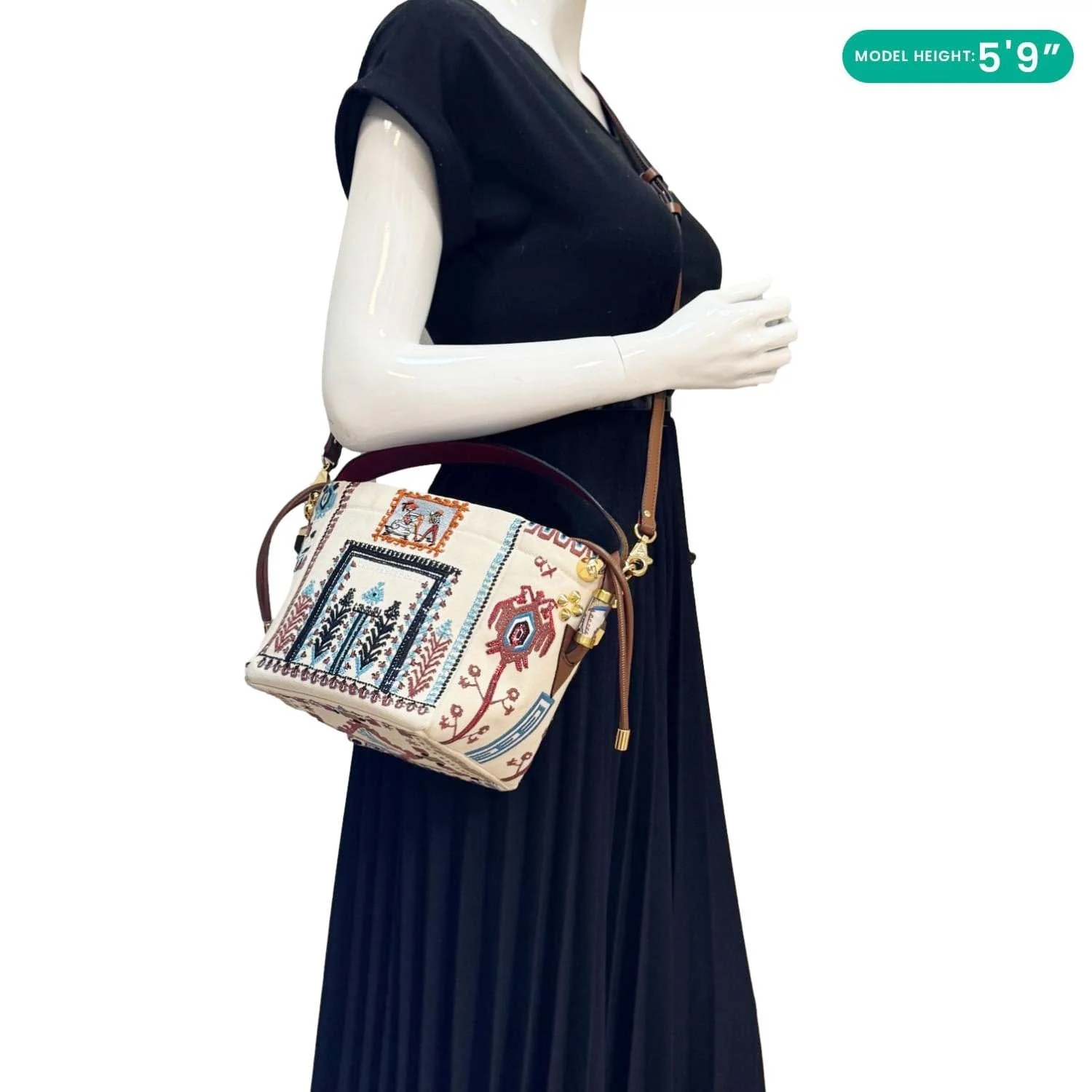 CHRISTIAN LOUBOUTIN Greekaba Embroidered Canvas Crossbody Bag Multicolor - Image 2