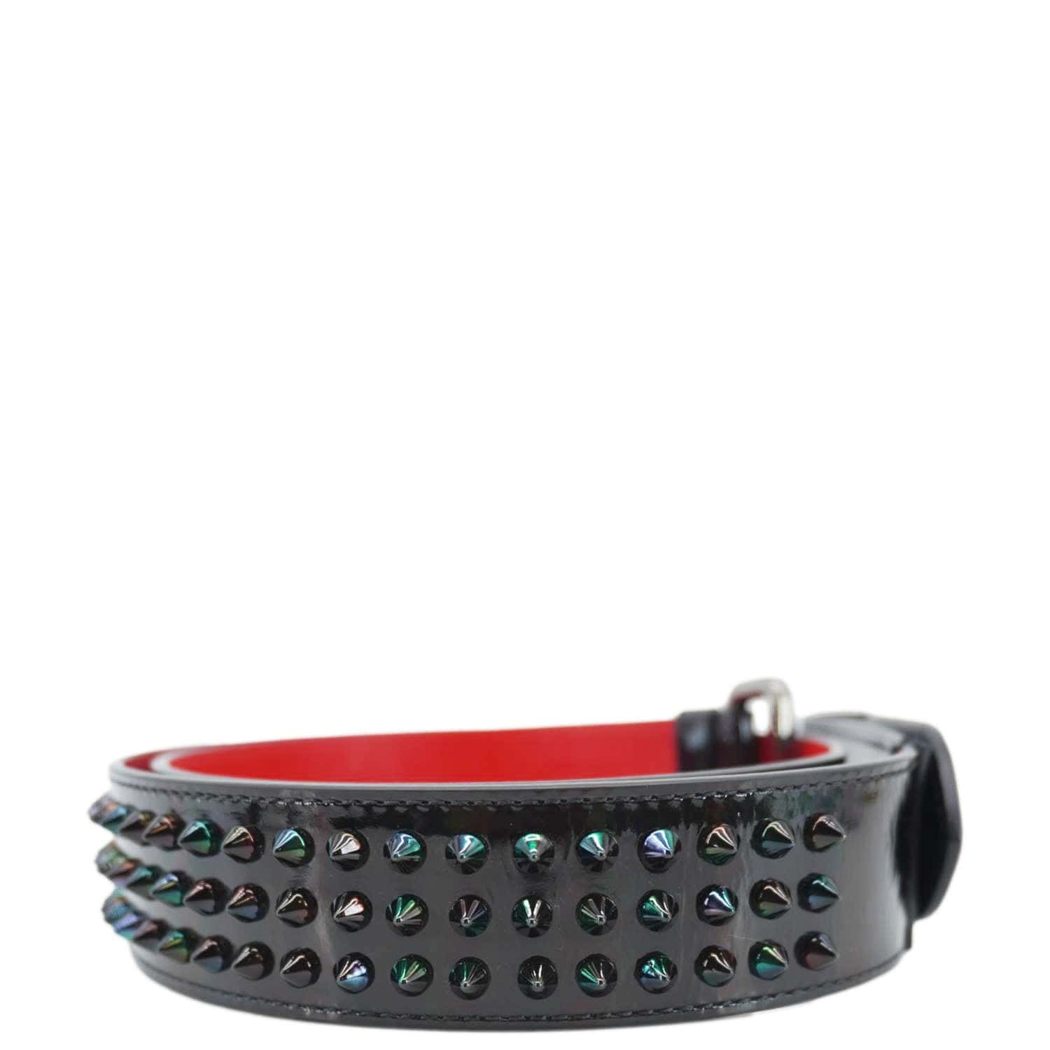 CHRISTIAN LOUBOUTIN Loubi Spiked Leather Belt Black Size 100.40 - Image 7