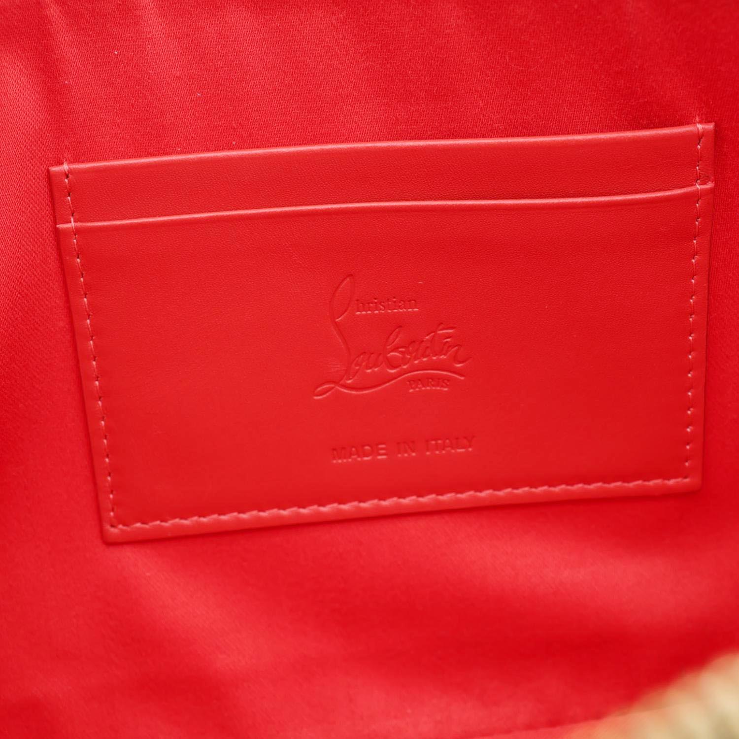 CHRISTIAN LOUBOUTIN Loubila Hybrid Calf Leather Crossbody Bag Red - Image 12