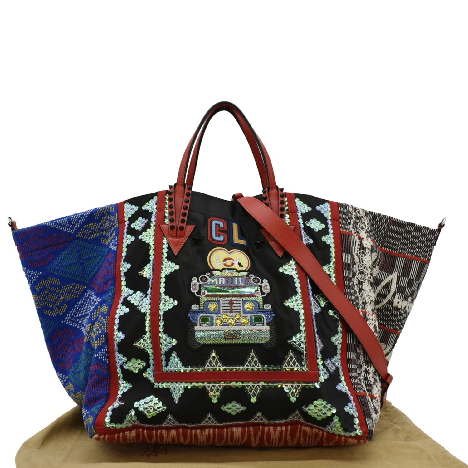 CHRISTIAN LOUBOUTIN Manila Caba Embroidered Jacquard Tote Bag MultIcolor - Image 3