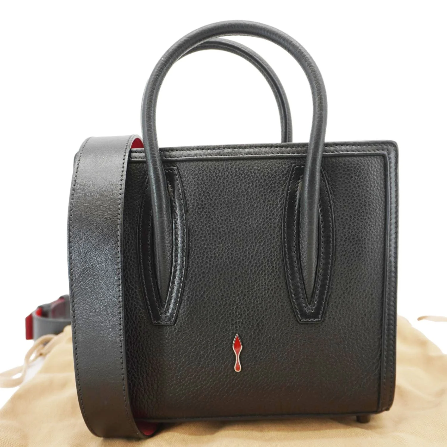 CHRISTIAN LOUBOUTIN Paloma Mini Leather Tote Bag Black - Image 3