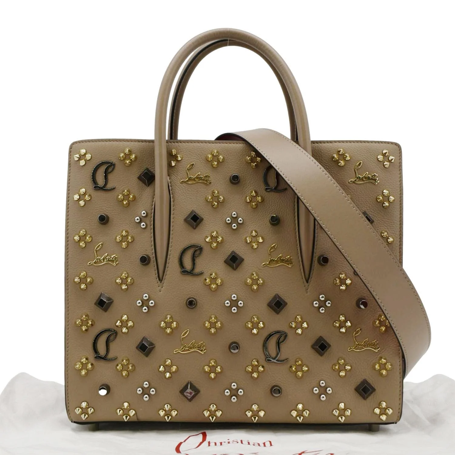 CHRISTIAN LOUBOUTIN Paloma Medium Leather Tote Bag Brown - Image 3
