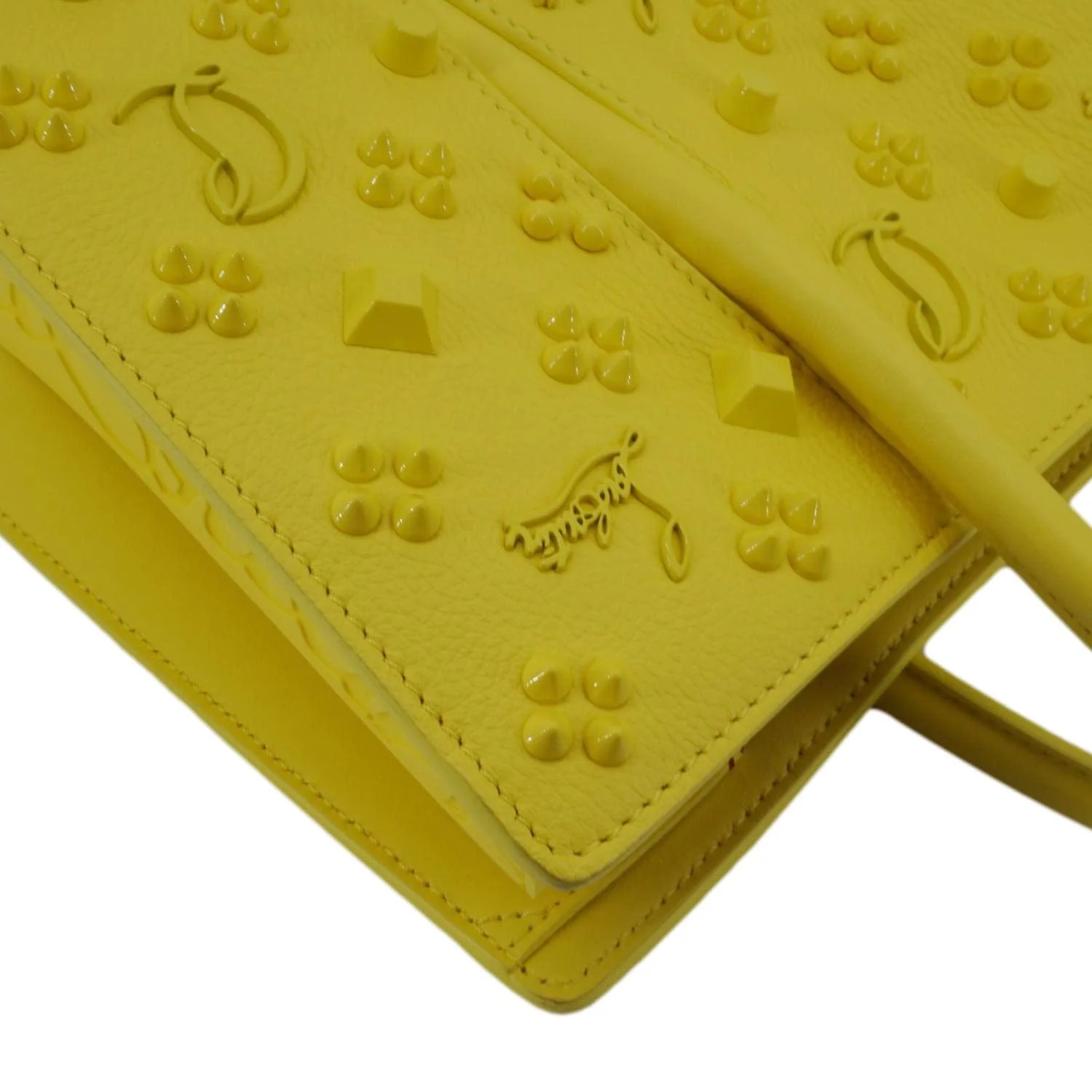 CHRISTIAN LOUBOUTIN Paloma Medium Leather Tote Bag Yellow - Image 8