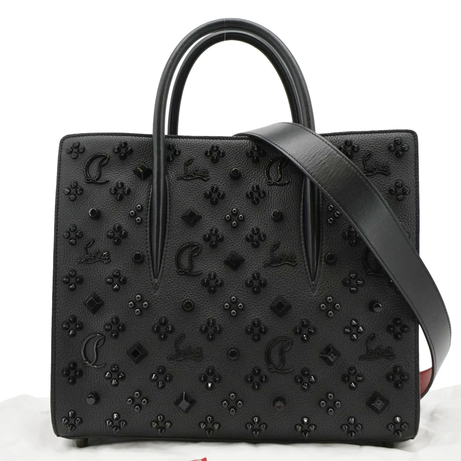 CHRISTIAN LOUBOUTIN Paloma Medium Leather Tote Bag Black - Image 3