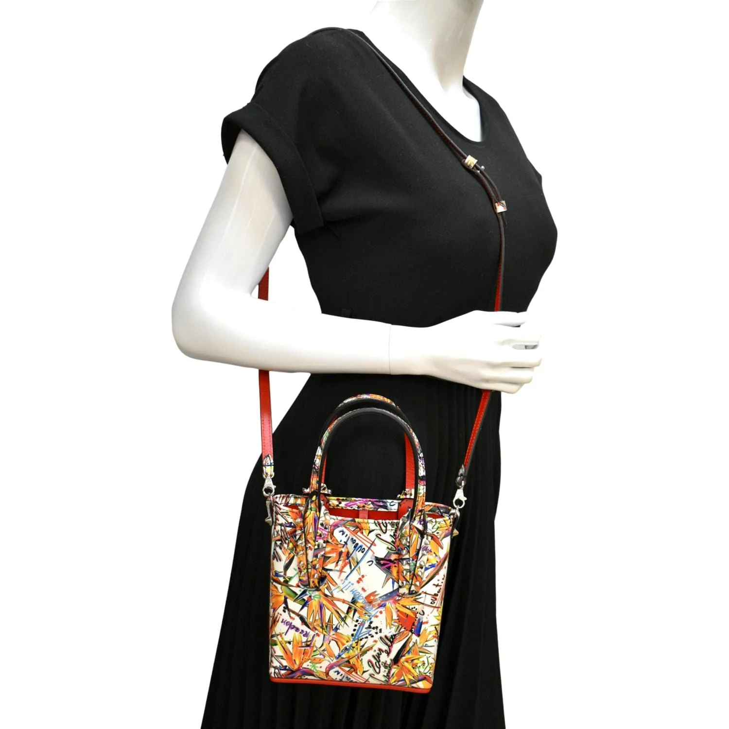 CHRISTIAN LOUBOUTIN Paradise Leather Tote Crossbody Bag Multicolor - Image 2