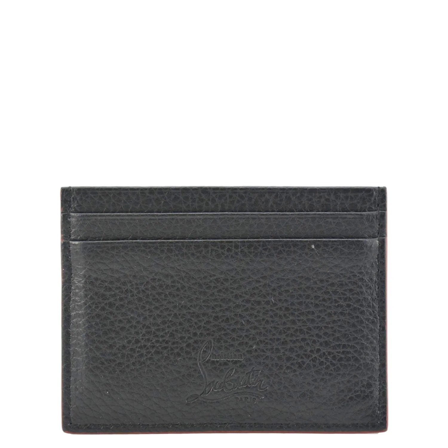 CHRISTIAN LOUBOUTIN Kios Spike Leather Card Holder Black - Image 3
