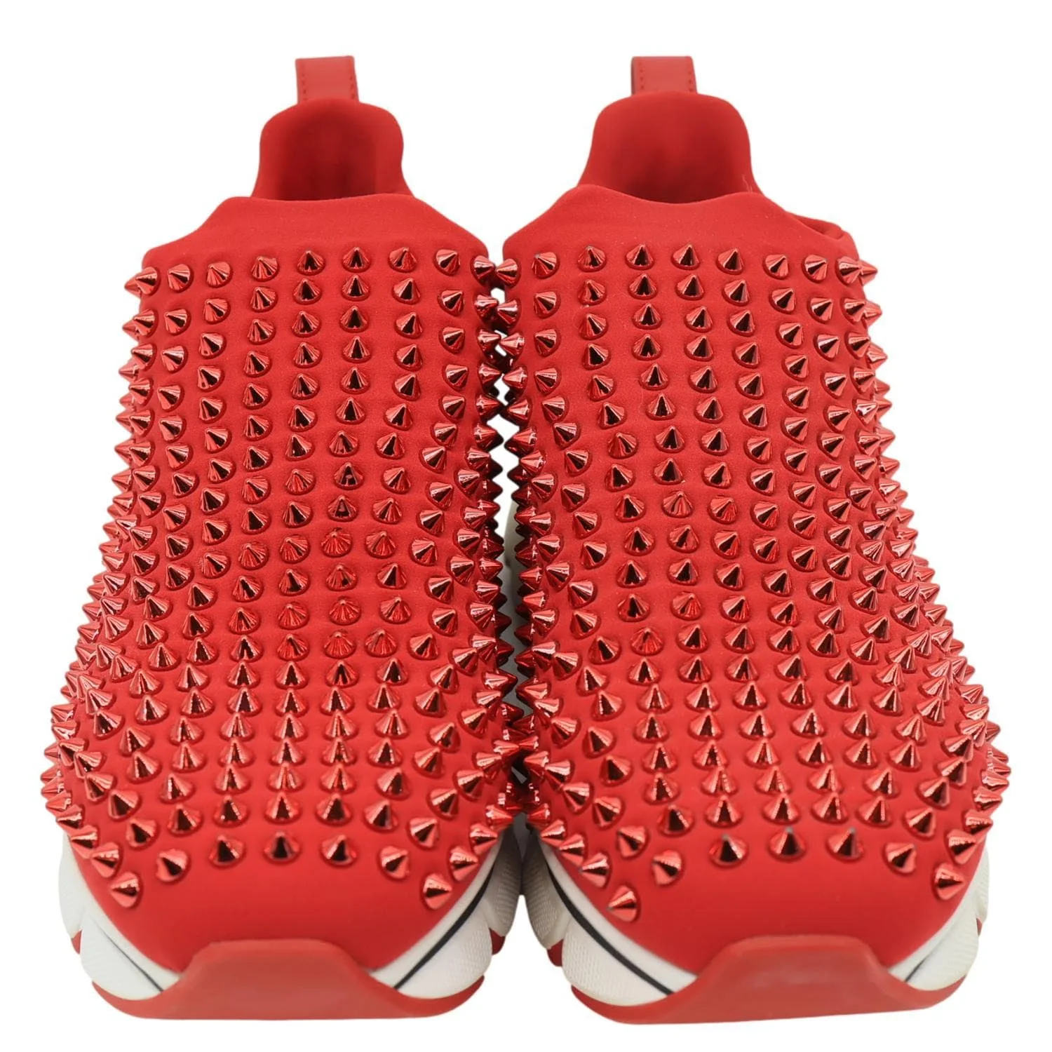 CHRISTIAN LOUBOUTIN Spike Sock Neoprene Sneakers Red - Image 3