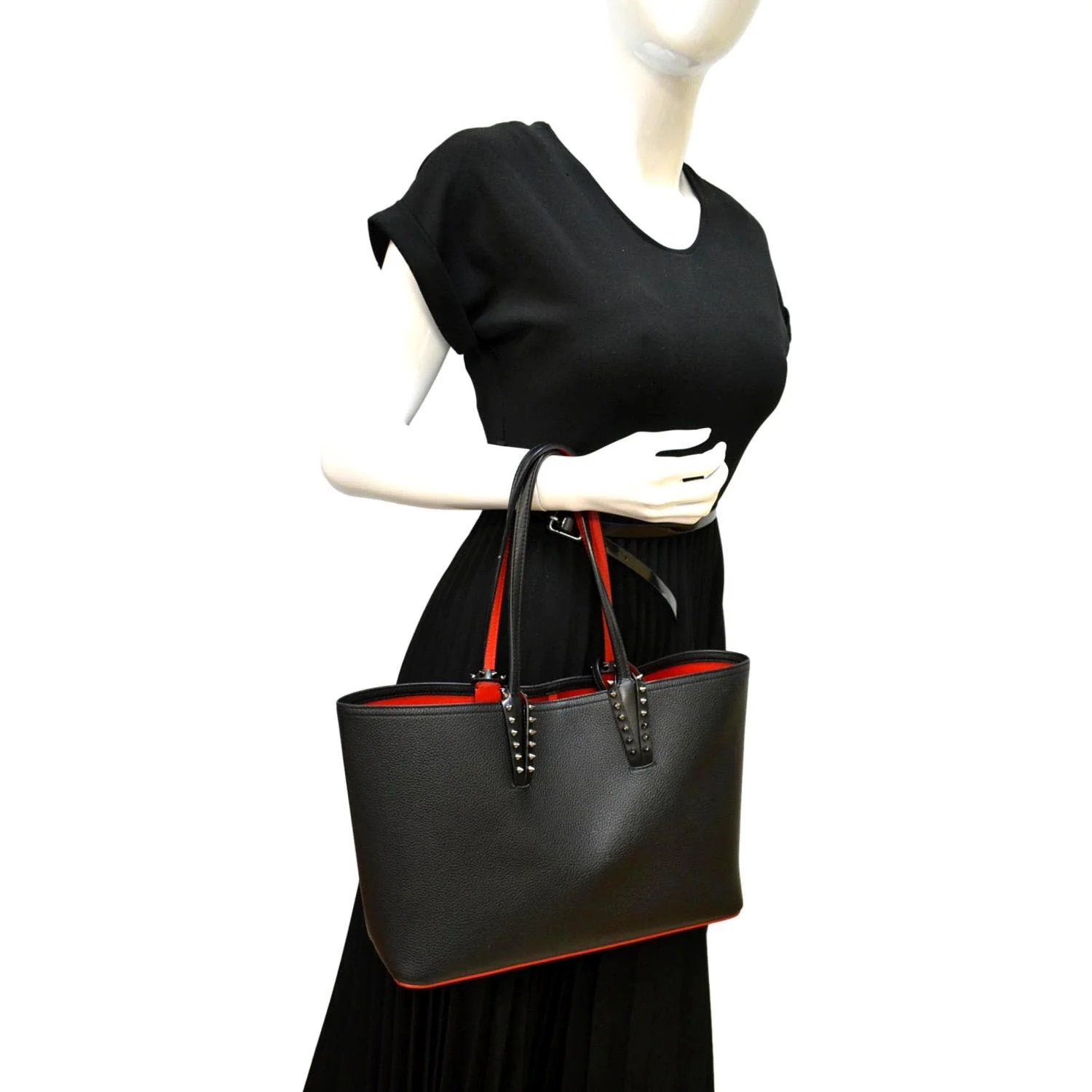 CHRISTIAN LOUBOUTIN Cabata Small Empire Paris Leather Tote Bag Black - Image 2