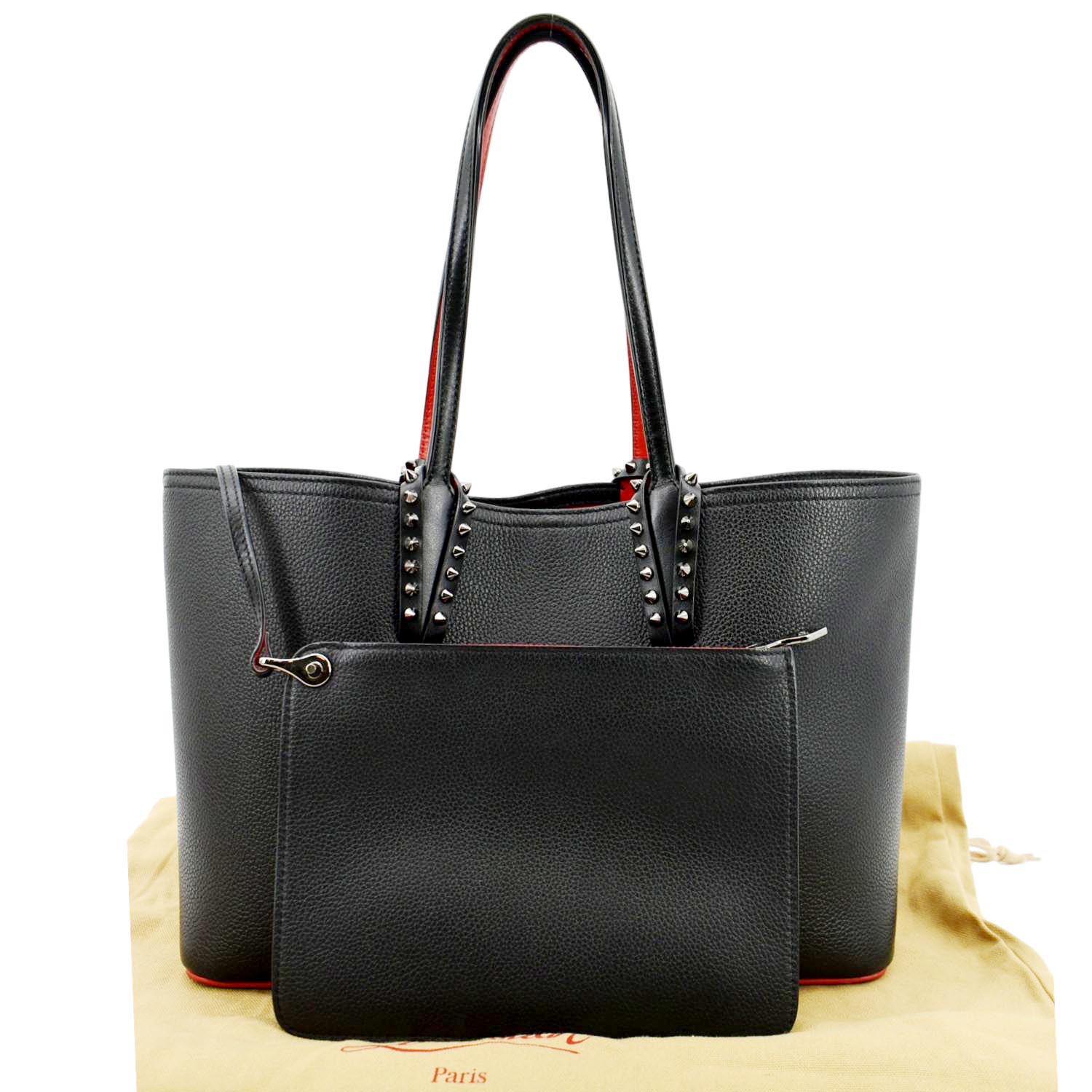 CHRISTIAN LOUBOUTIN Cabata Small Empire Paris Leather Tote Bag Black - Image 3