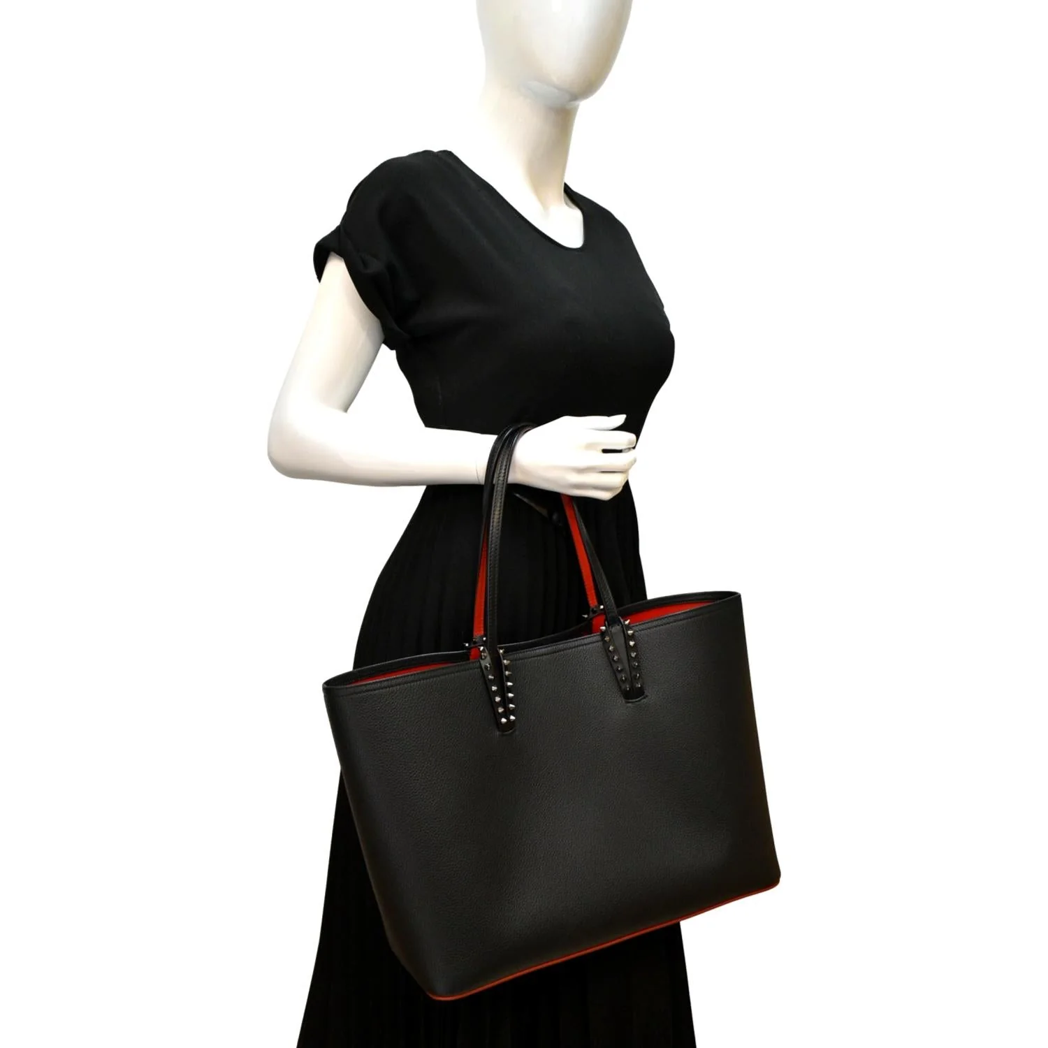 CHRISTIAN LOUBOUTIN Cabata Large Empire Paris Leather Tote Bag Black - Image 2