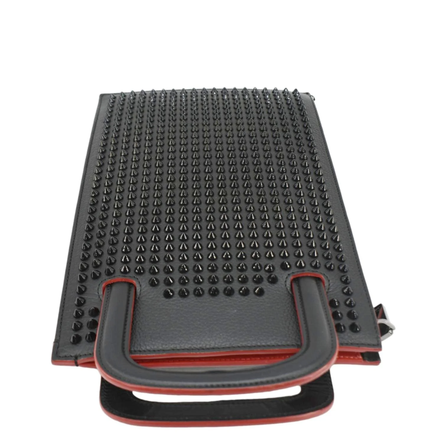CHRISTIAN LOUBOUTIN Trick Track Small Spiked Leather Clutch Black - Image 4