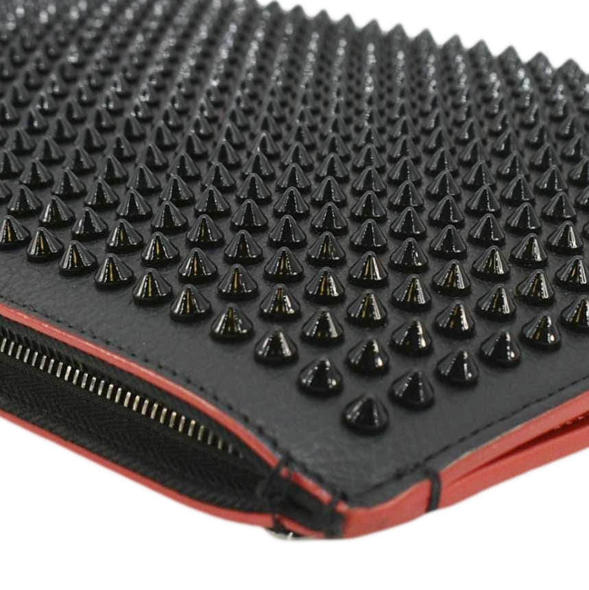 CHRISTIAN LOUBOUTIN Trick Track Small Spiked Leather Clutch Black - Image 7