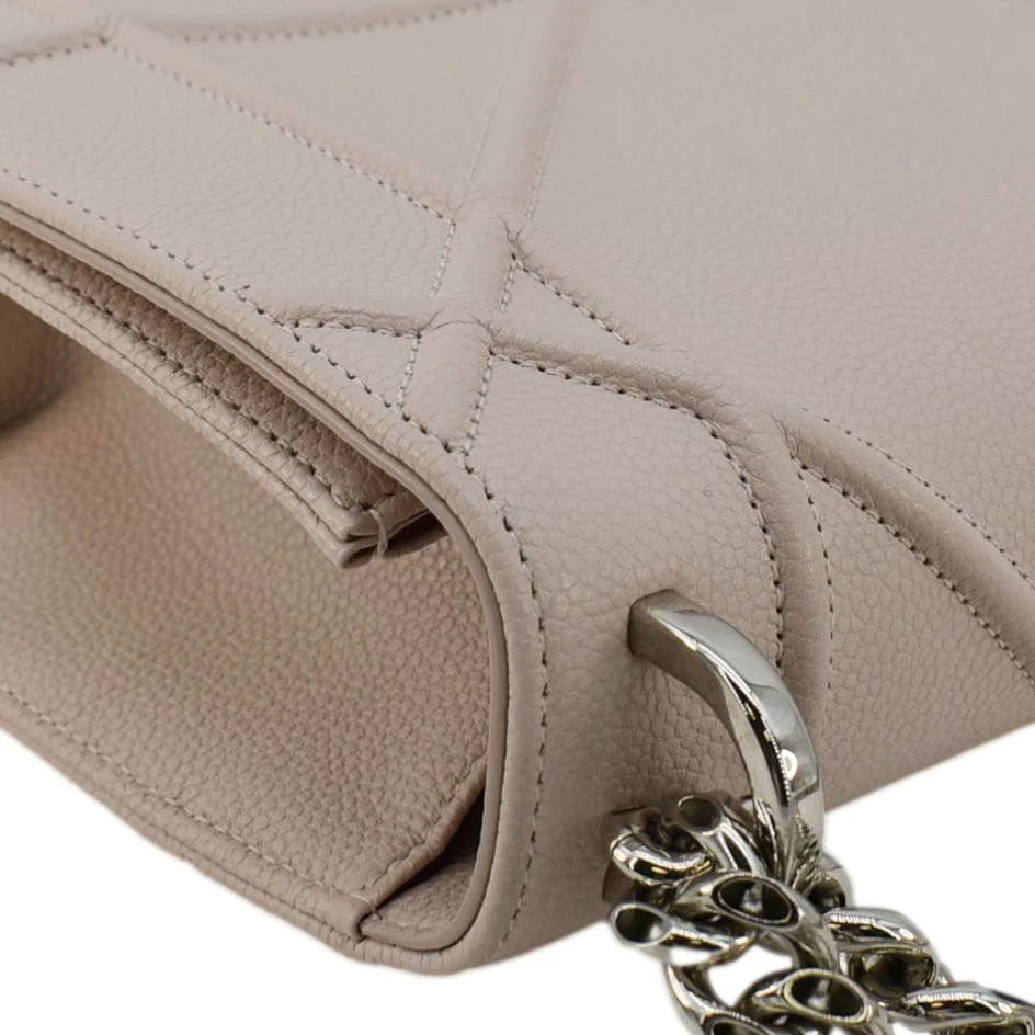 CHRISTIAN DIOR Diaroma Flap Grained Calfskin Leather Crossbody Bag Light Pink - Image 6