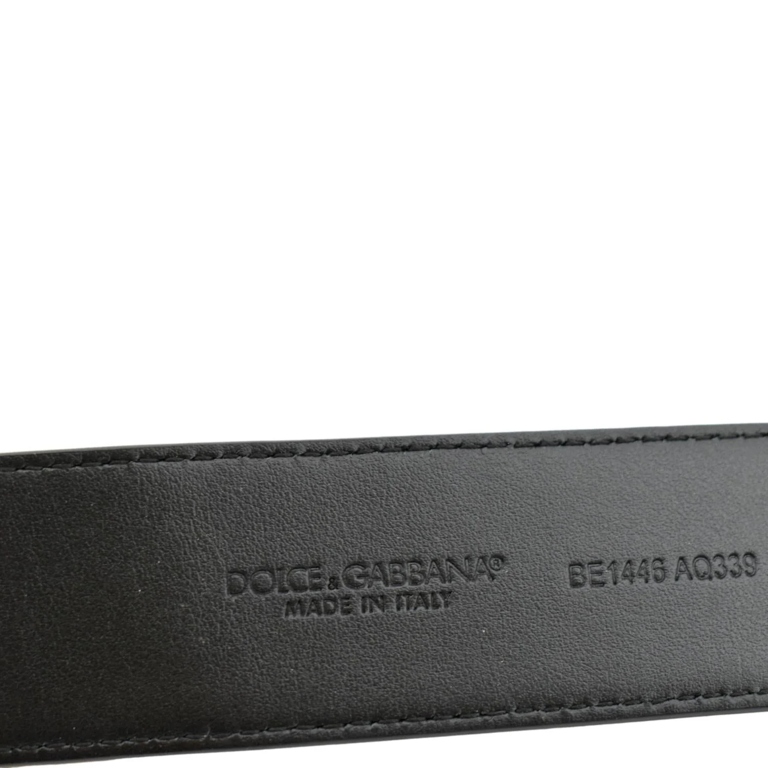 DOLCE & GABBANA Logo Rhinestones Leather Belt Black - Image 7