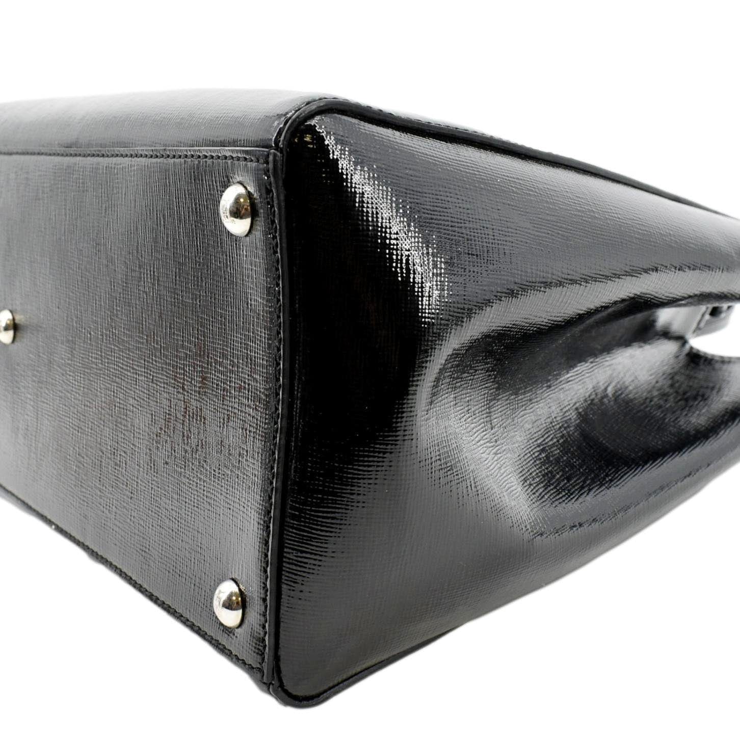 FENDI 2 Jours Patent Leather Shoulder Bag Black - Image 7