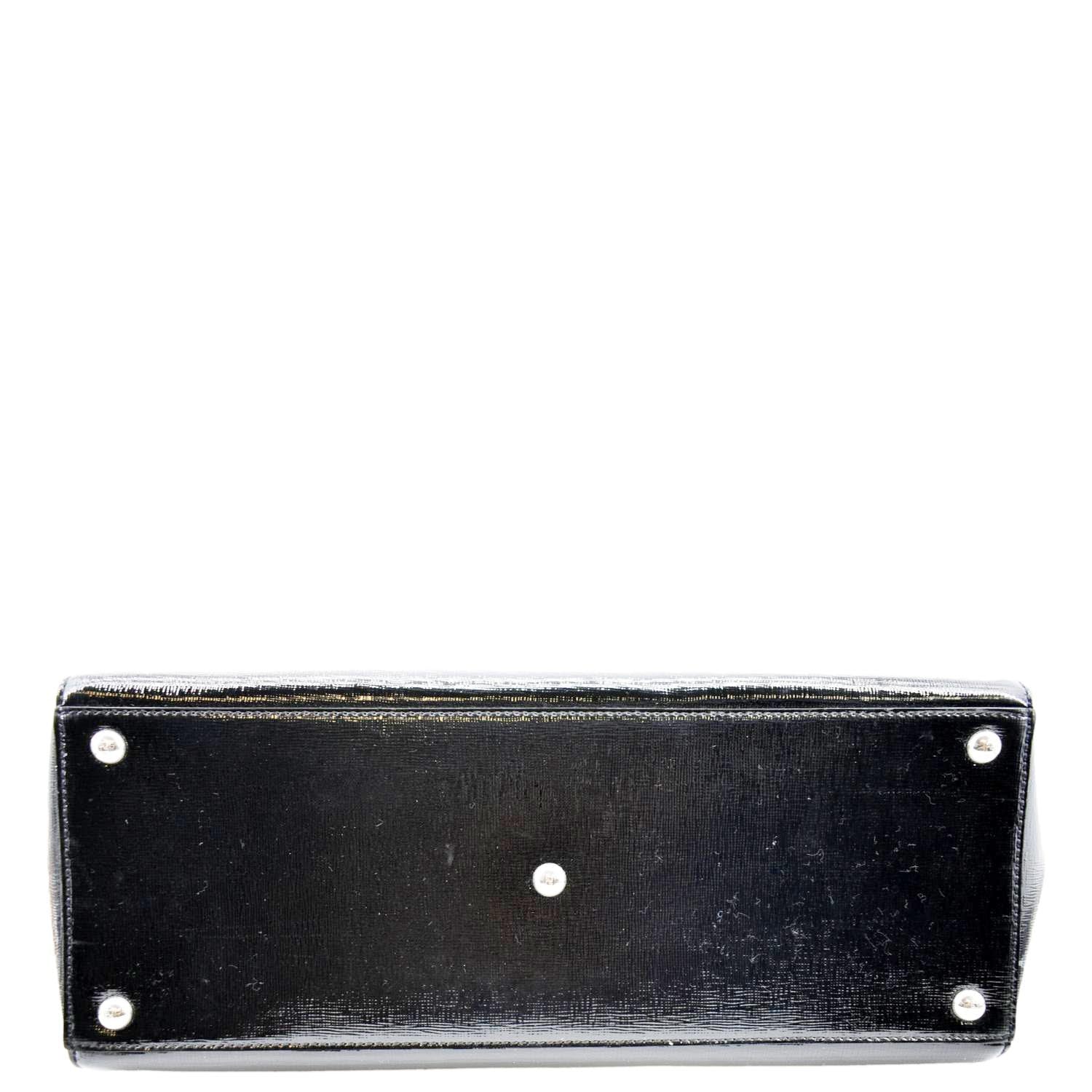 FENDI 2 Jours Patent Leather Shoulder Bag Black - Image 9