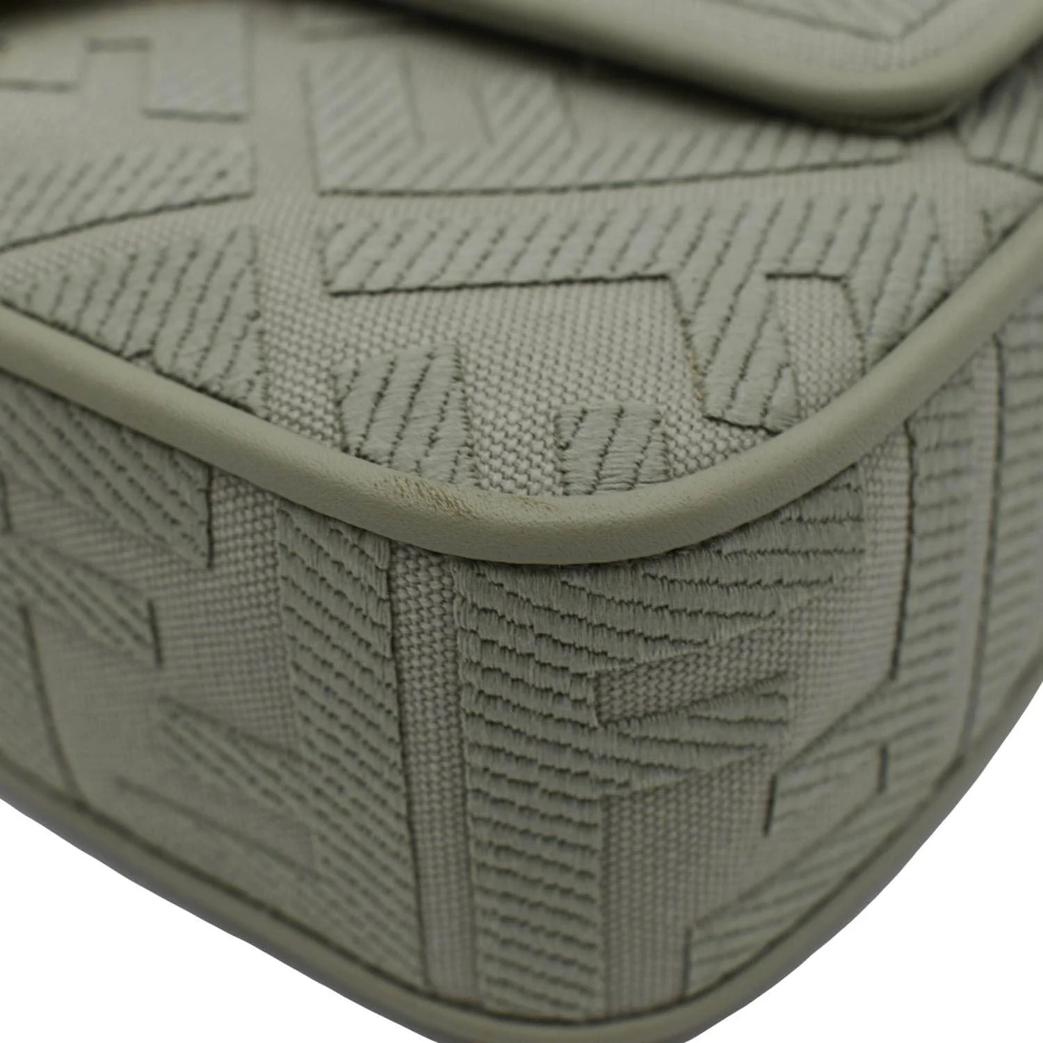 FENDI Baguette FF Canvas Chain Shoulder Bag Mint Green - Image 8