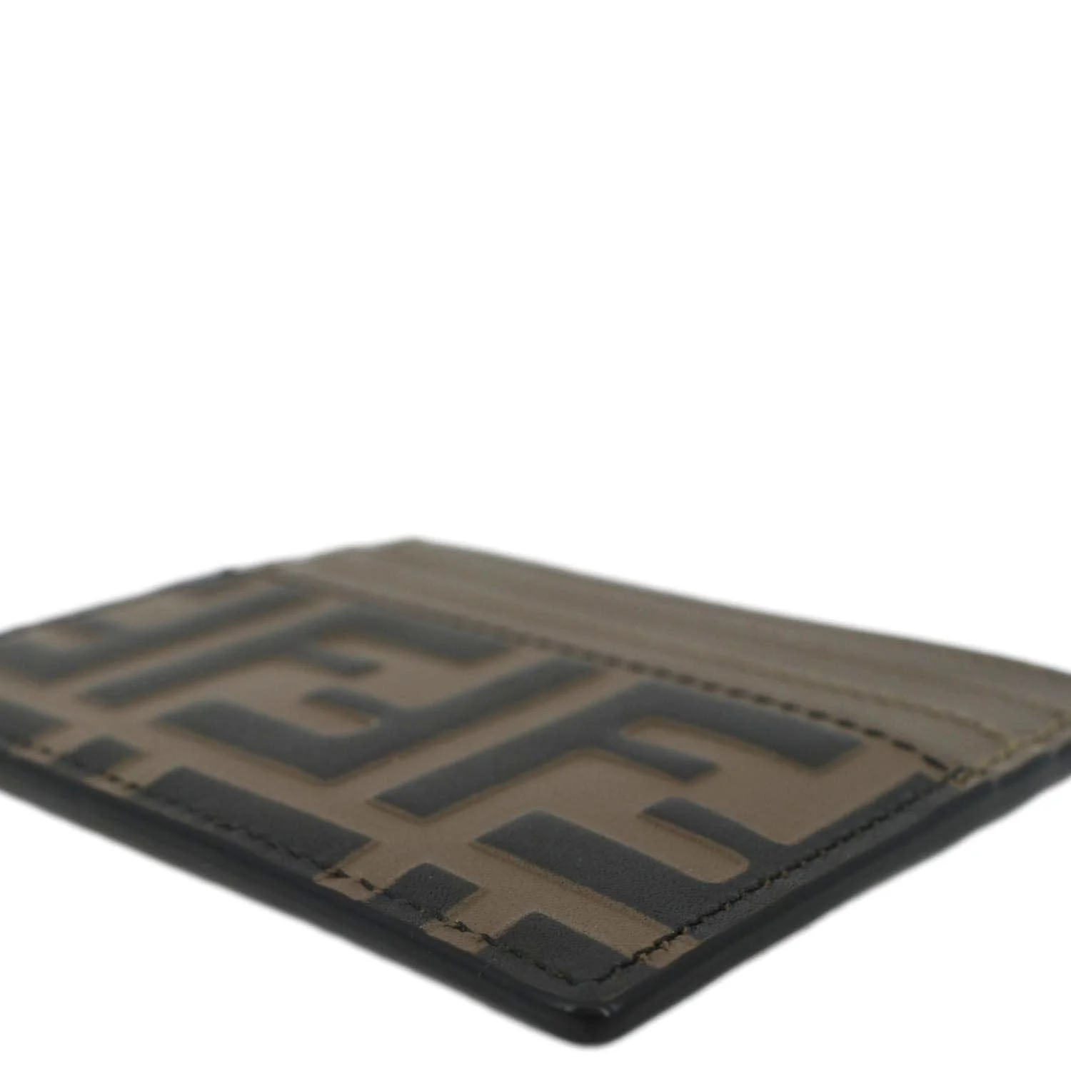 Fendi Quilted FF Leather Card Holder Brown - Image 8