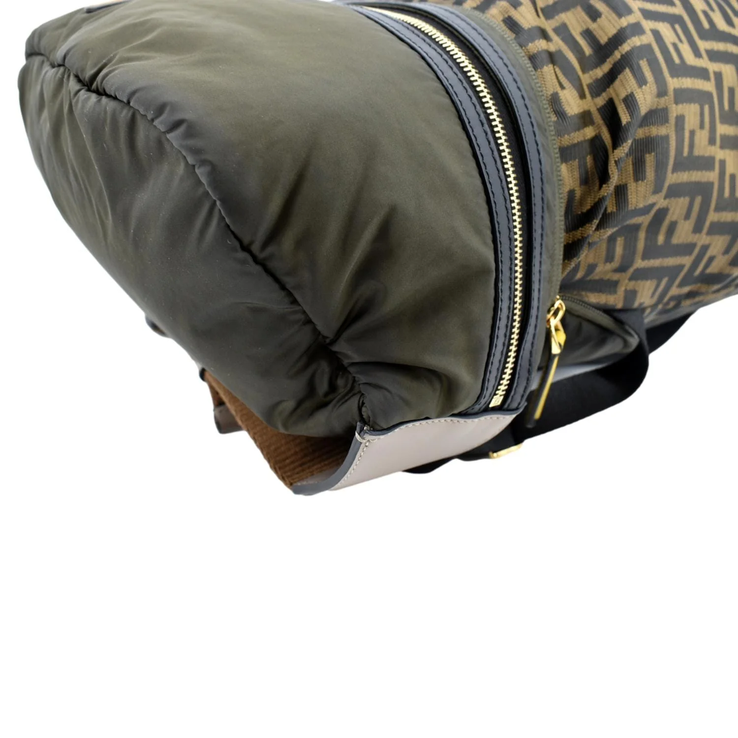 FENDI Convertible Monogram Canvas Backpack Bag Khaki - Image 7