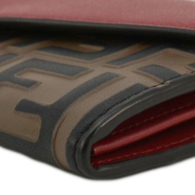 Fendi Vitello Cruise F Is Fendi Leather Continental Chain Wallet Red - Image 8