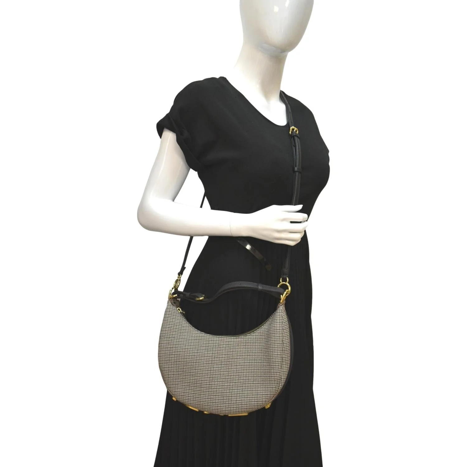 FENDI FendiGraphy Wool Fabric Hobo Bag Brown - Image 2