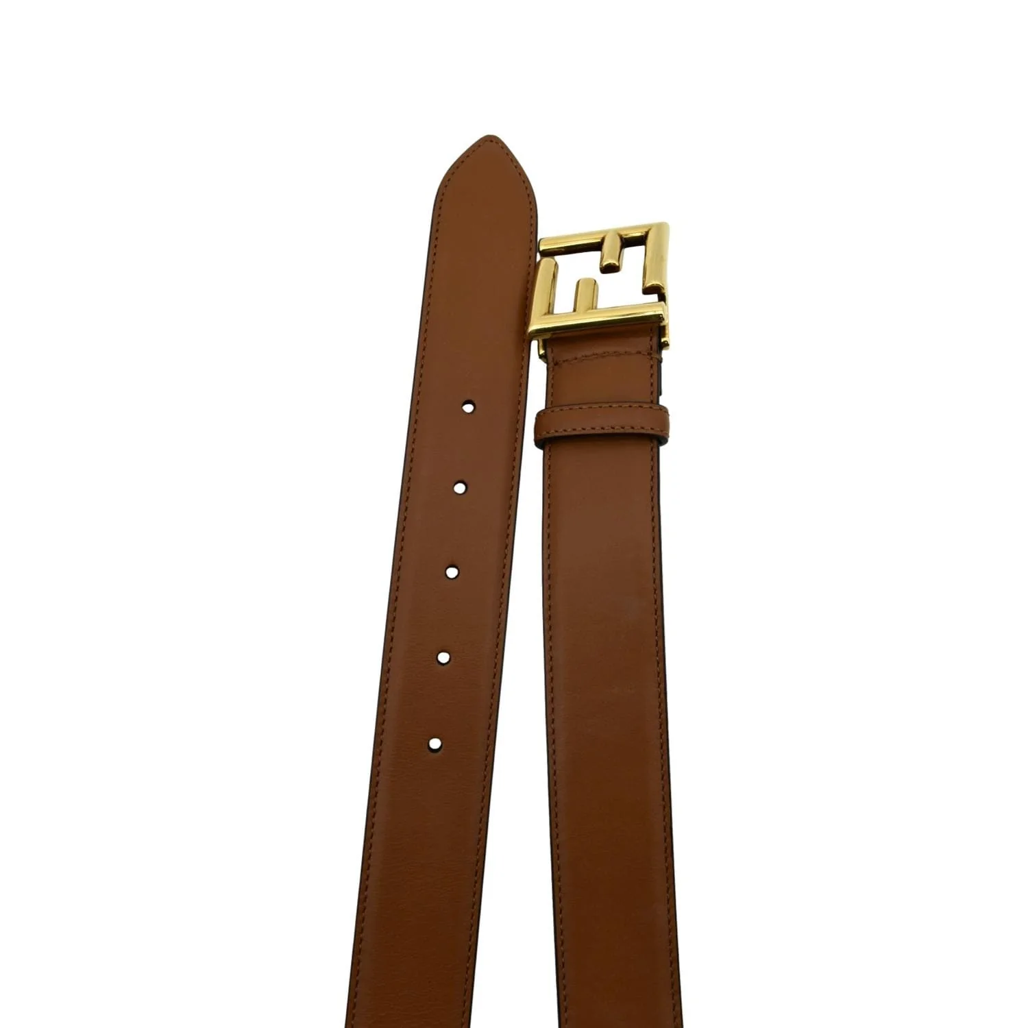 FENDI FF Leather Waist Belt Tan Size 85/34 - Image 3